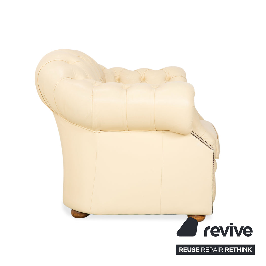 Chesterfield Centurion Leder Sessel Creme Vintage
