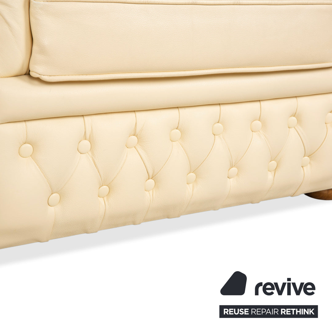 Chesterfield Centurion Leder Sessel Creme Vintage