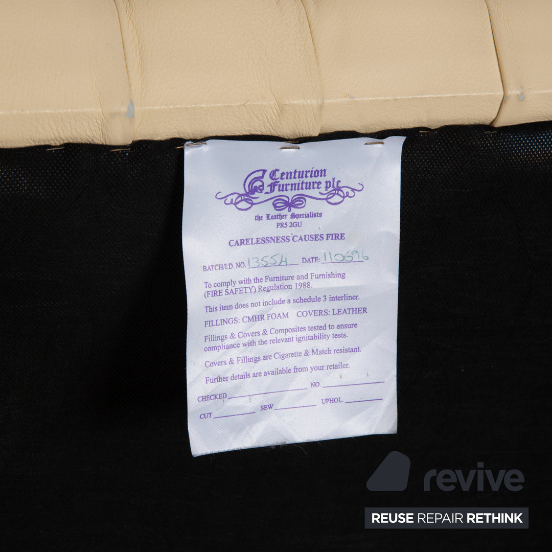 Chesterfield Centurion Leder Sessel Creme Vintage