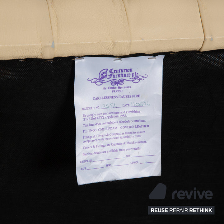 Chesterfield Centurion Leder Sessel Creme Vintage