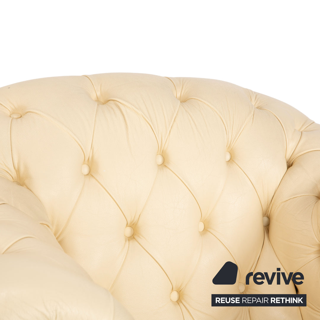 Chesterfield Centurion Leder Sessel Creme Vintage