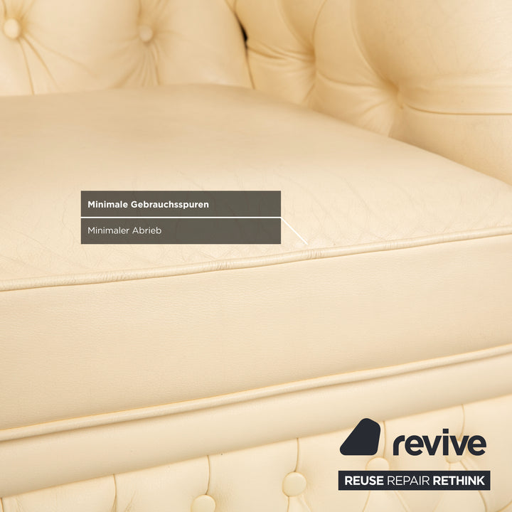 Chesterfield Centurion Leder Sessel Creme Vintage