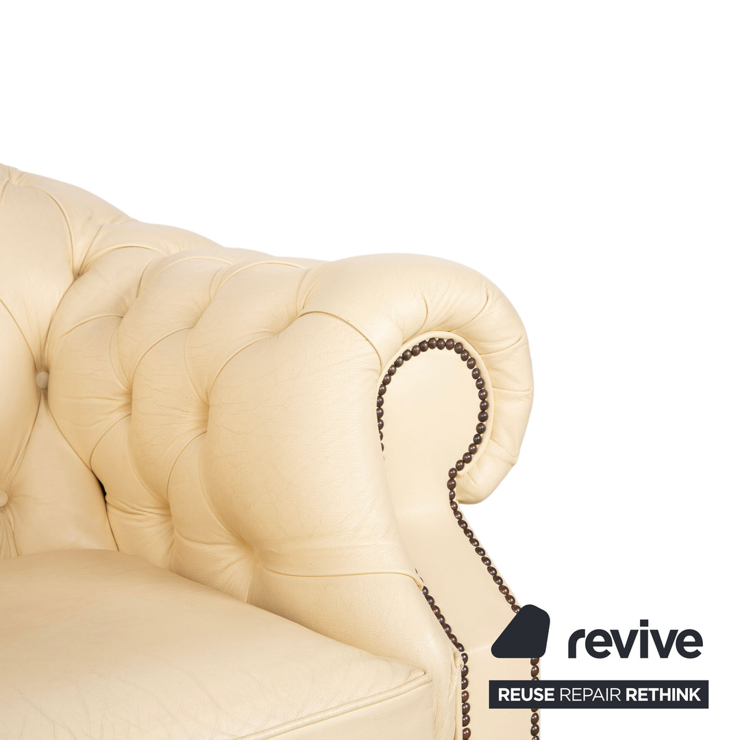 Chesterfield Centurion Leder Sessel Creme Vintage