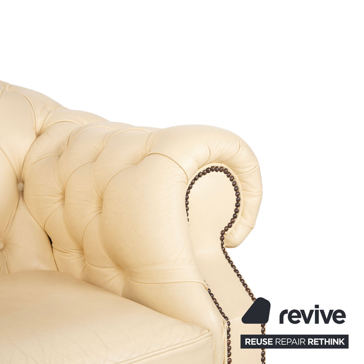 Chesterfield Centurion Leder Sessel Creme Vintage