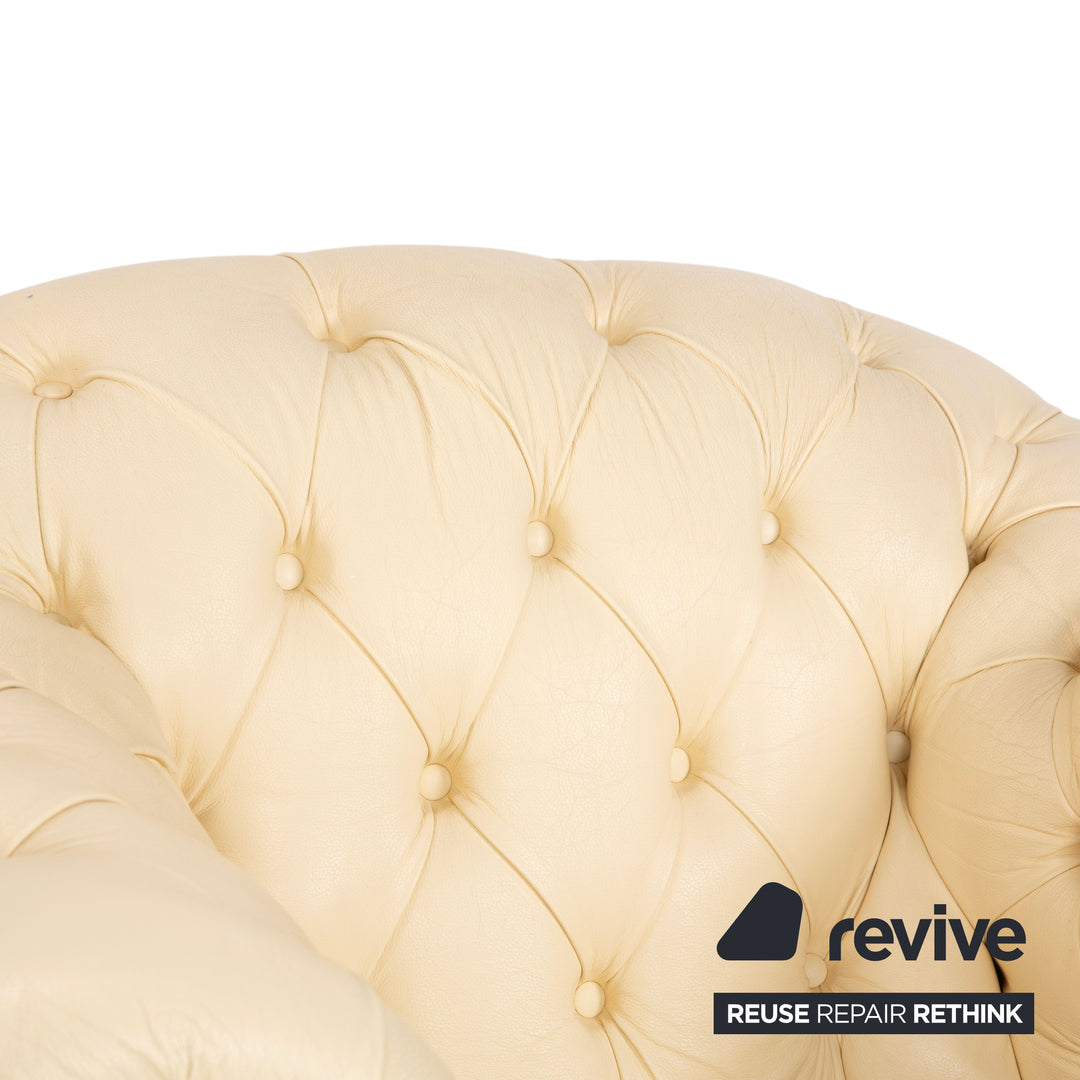 Chesterfield Centurion Leder Sessel Creme Vintage