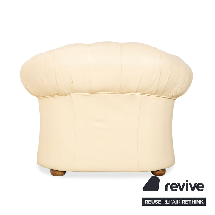 Chesterfield Centurion Leder Sessel Creme Vintage