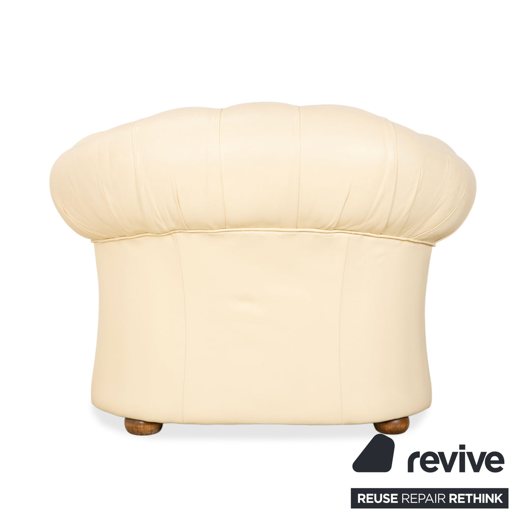 Chesterfield Centurion Leder Sessel Creme Vintage