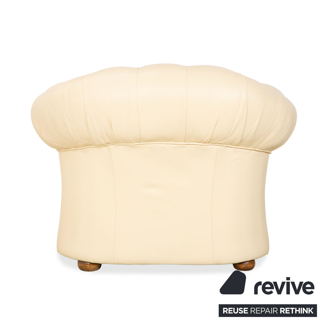 Chesterfield Centurion Leder Sessel Creme Vintage