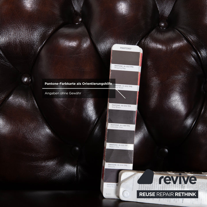 Chesterfield Leder Braun Rotbraun Kastanie Ecksofa Vintage