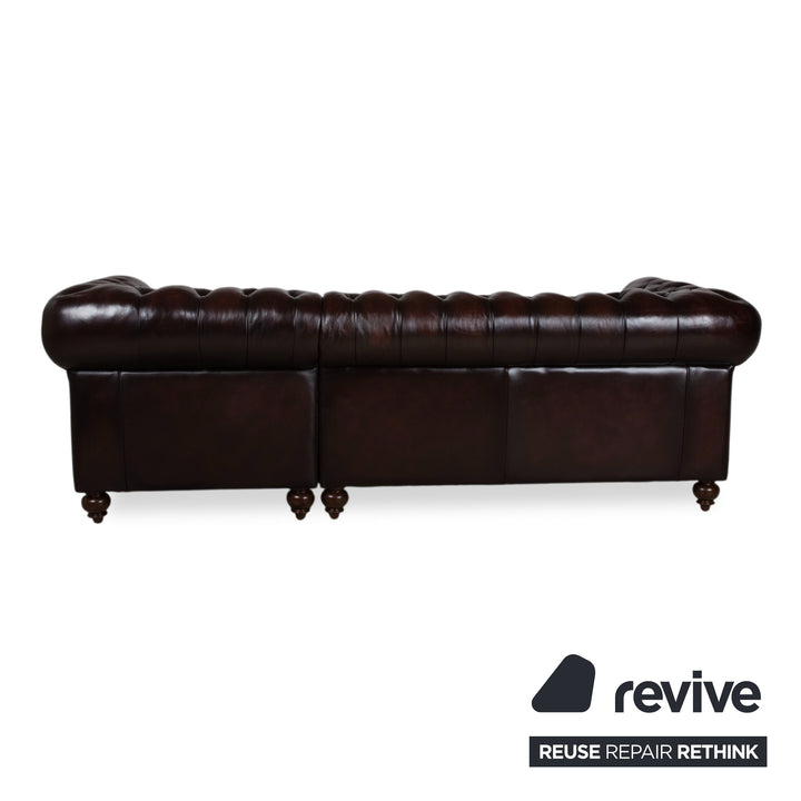 Chesterfield Leder Braun Rotbraun Kastanie Ecksofa Vintage