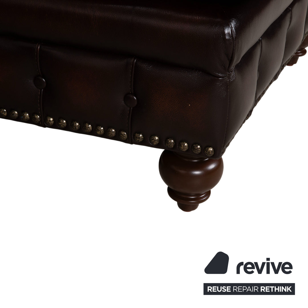 Chesterfield Leder Braun Rotbraun Kastanie Ecksofa Vintage