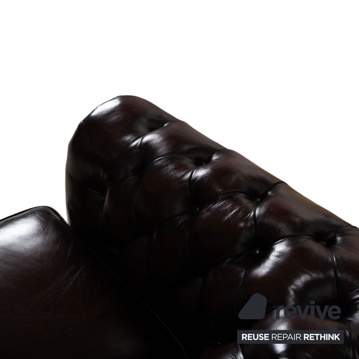 Chesterfield Leder Braun Rotbraun Kastanie Ecksofa Vintage