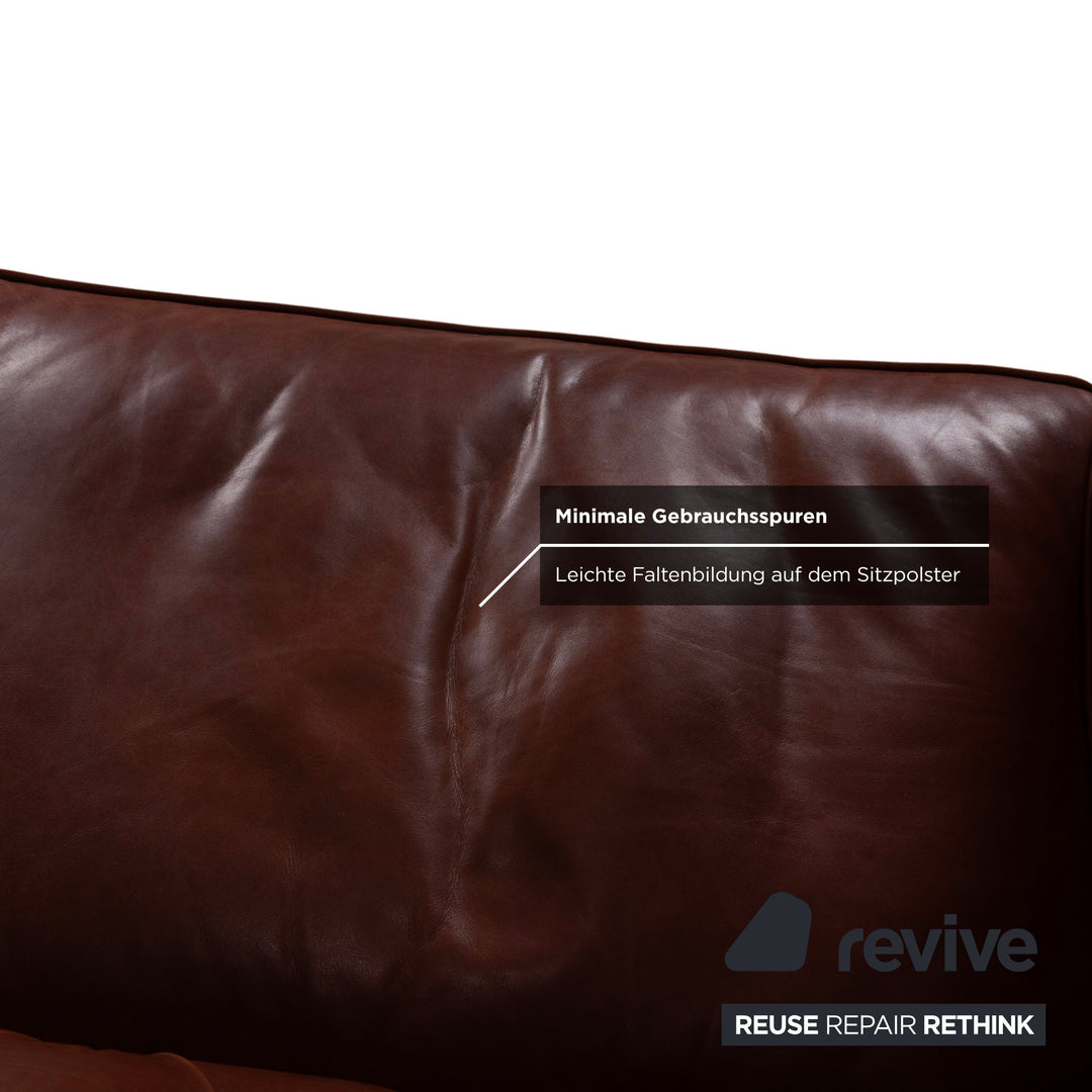 Chesterfield Leder Dreisitzer Braun Sofa Couch Vintage