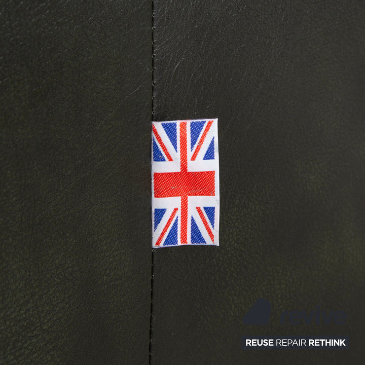 Chesterfield Leder Dreisitzer Grün Sofa Couch Vintage