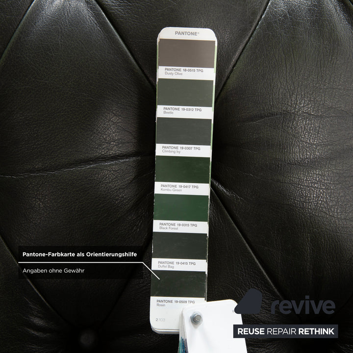 Chesterfield Leder Dreisitzer Grün Sofa Couch Vintage