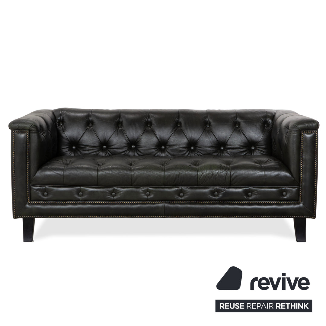 Chesterfield Leder Dreisitzer Rot Braun Grün Sofa Couch Vintage