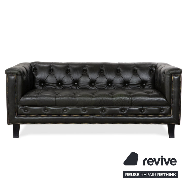 Chesterfield Leder Dreisitzer Rot Braun Grün Sofa Couch Vintage