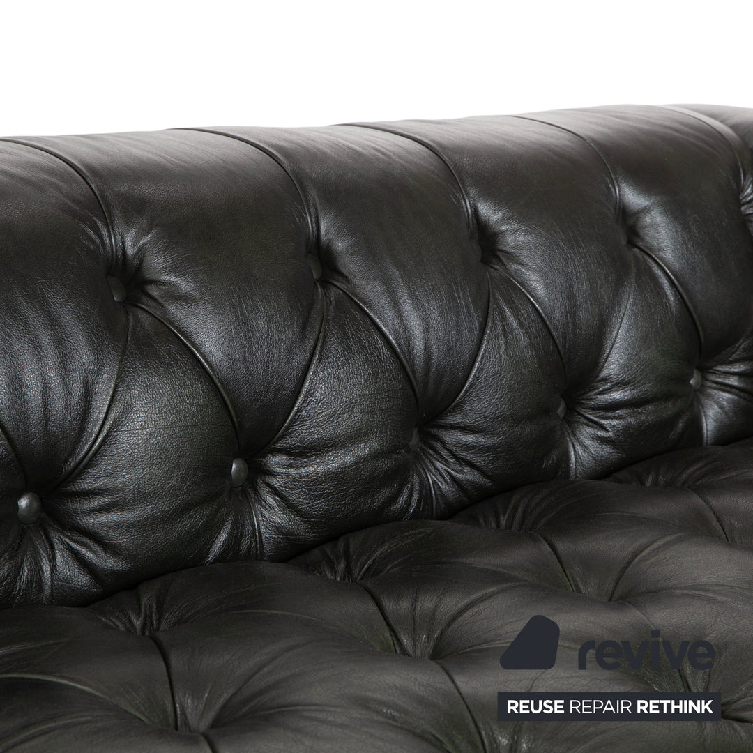 Chesterfield Leder Dreisitzer Rot Braun Grün Sofa Couch Vintage