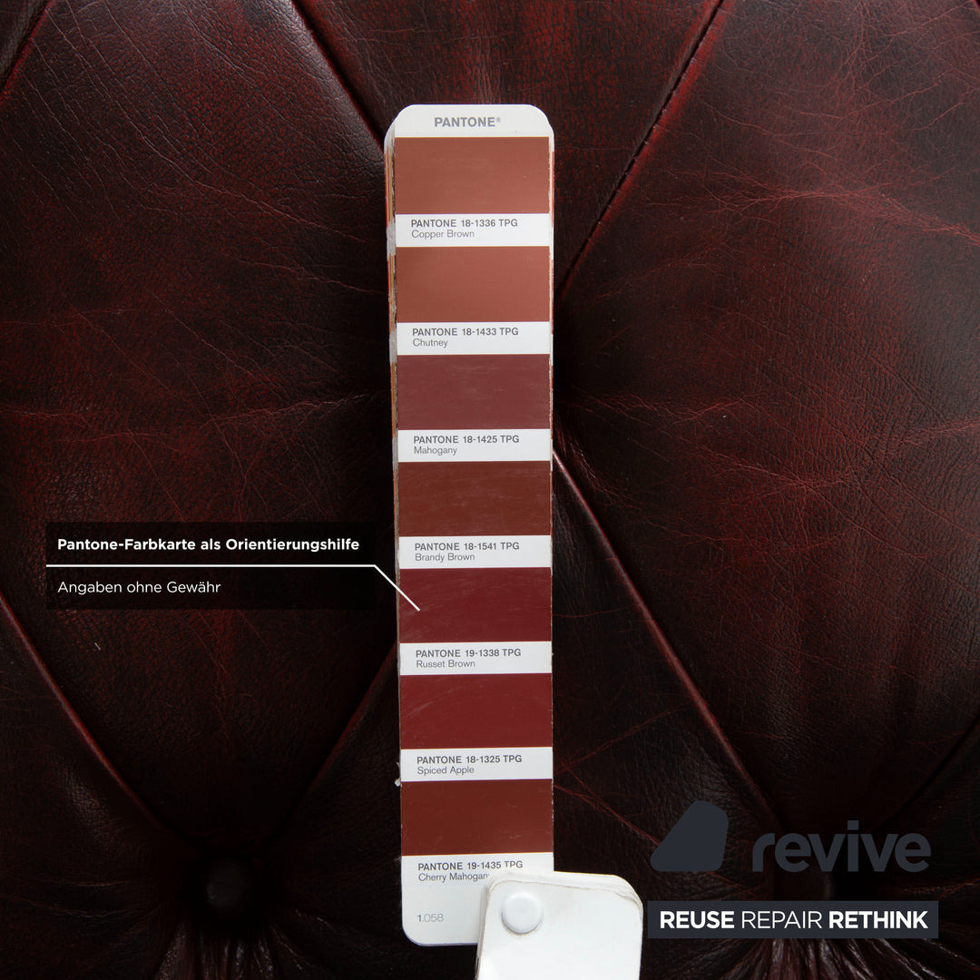 Chesterfield Leder Dreisitzer Rot Braun Grün Sofa Couch Vintage