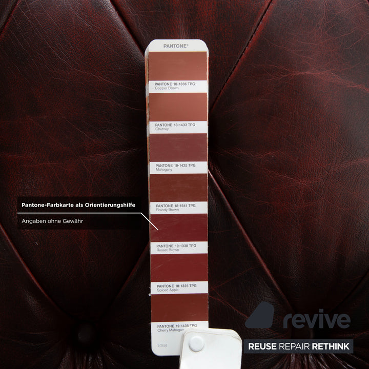 Chesterfield Leder Dreisitzer Rot Braun Grün Sofa Couch Vintage