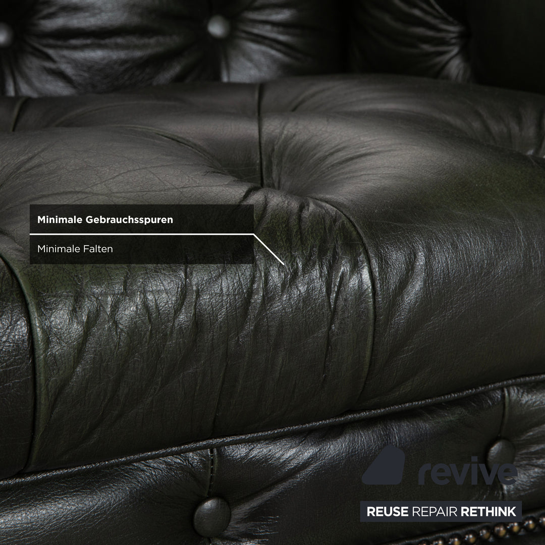 Chesterfield Leder Dreisitzer Rot Braun Grün Sofa Couch Vintage