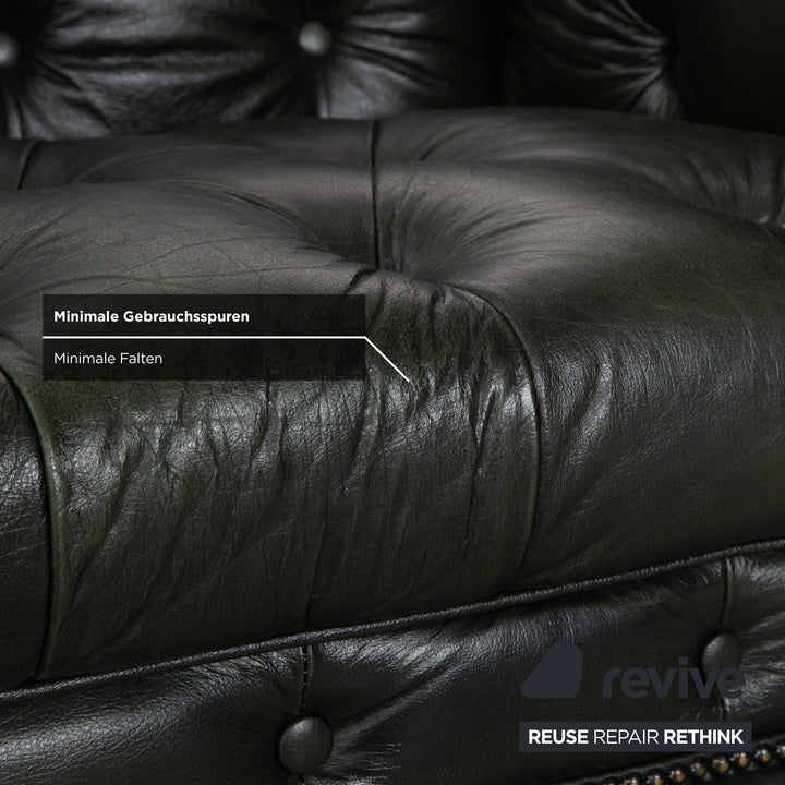 Chesterfield Leder Dreisitzer Rot Braun Grün Sofa Couch Vintage