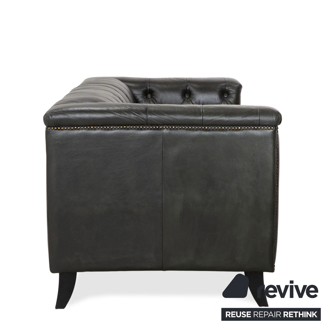 Chesterfield Leder Dreisitzer Rot Braun Grün Sofa Couch Vintage