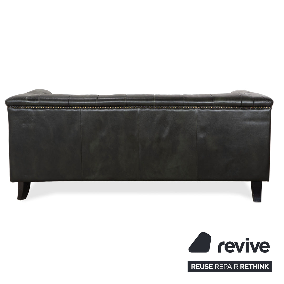 Chesterfield Leder Dreisitzer Rot Braun Grün Sofa Couch Vintage