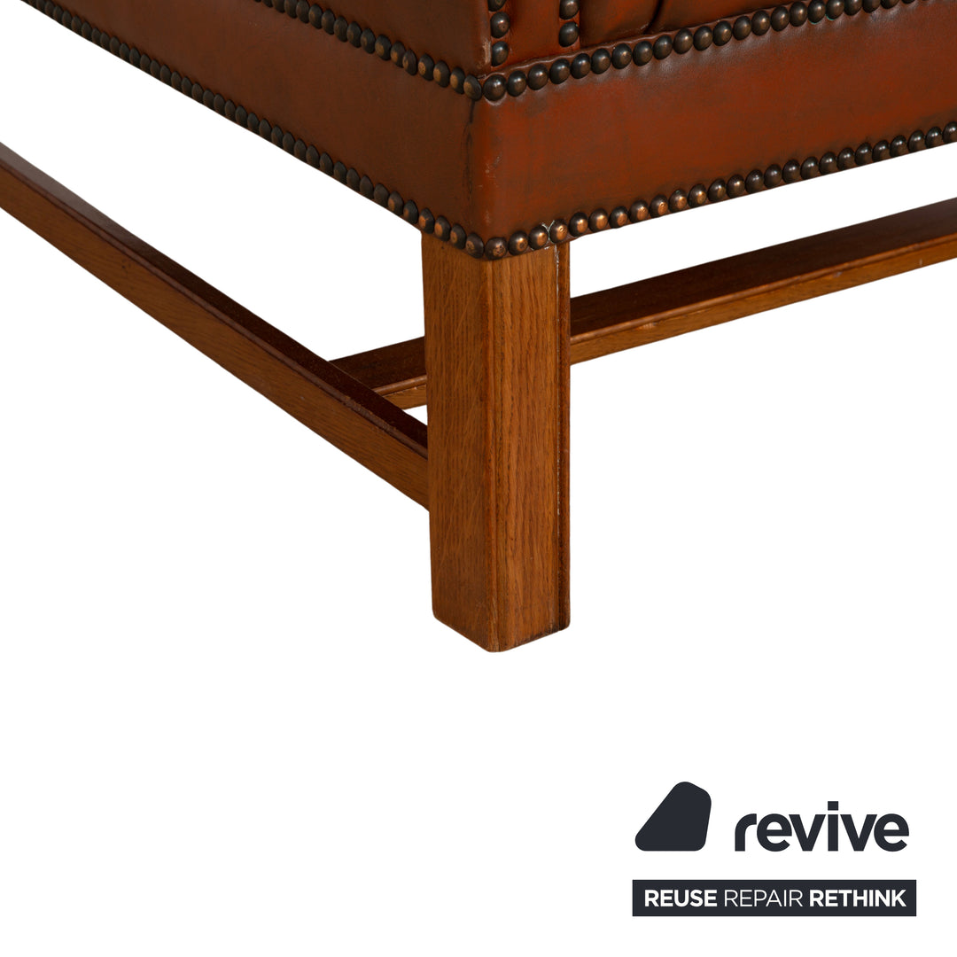 Chesterfield Leder Sessel Braun Vintage