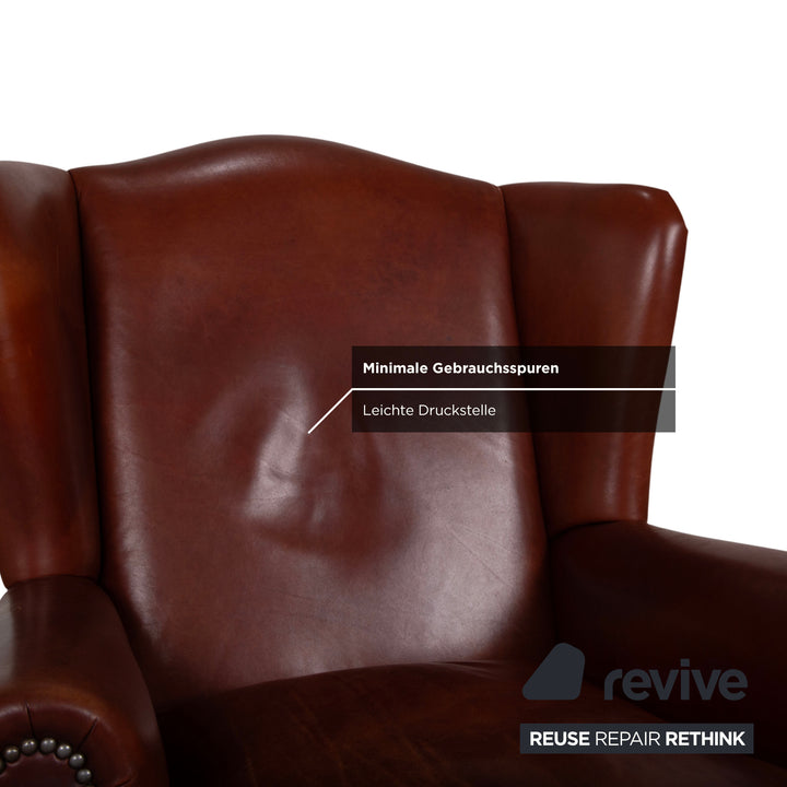 Chesterfield Leder Sessel Braun Cognac Vintage