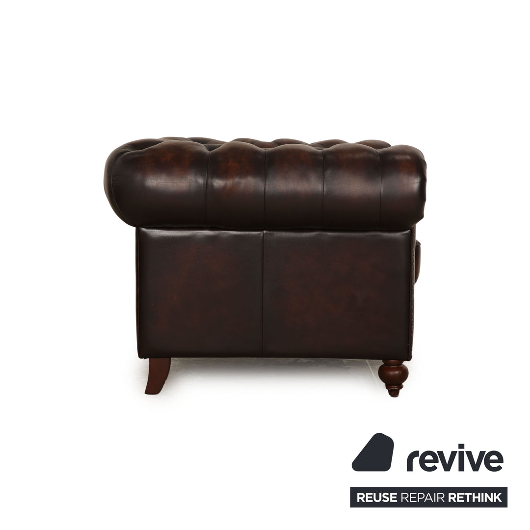 Chesterfield Leder Sessel Braun Vintage