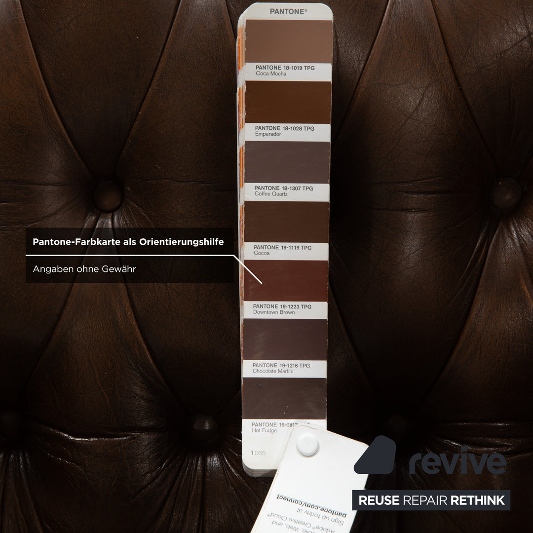 Chesterfield Leder Sessel Braun Vintage