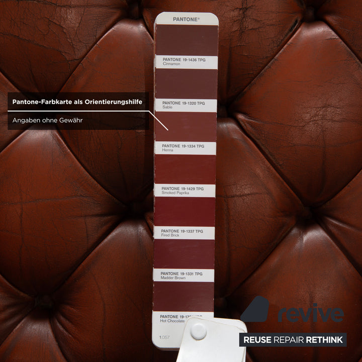 Chesterfield Leder Sessel Braun Vintage