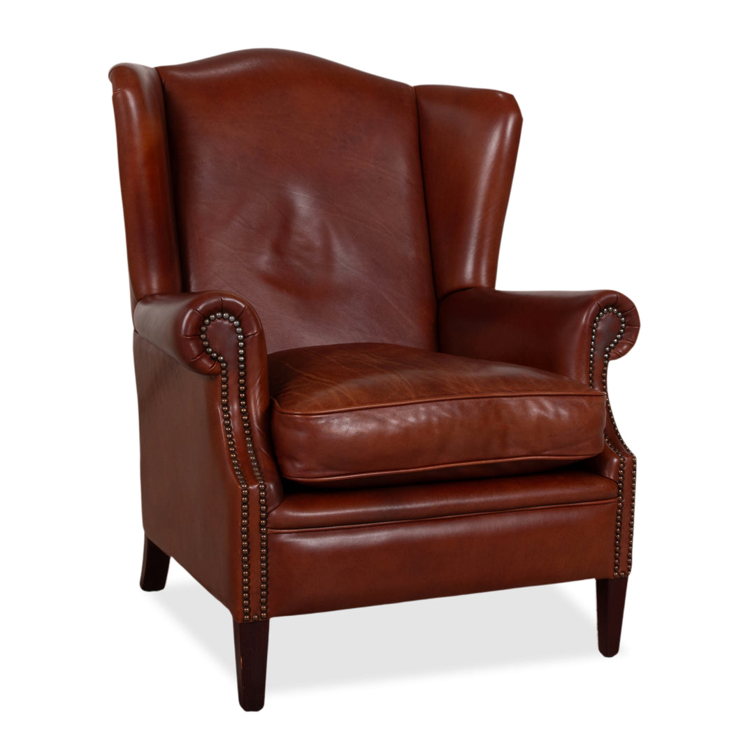 Chesterfield Leder Sessel Braun Cognac Vintage
