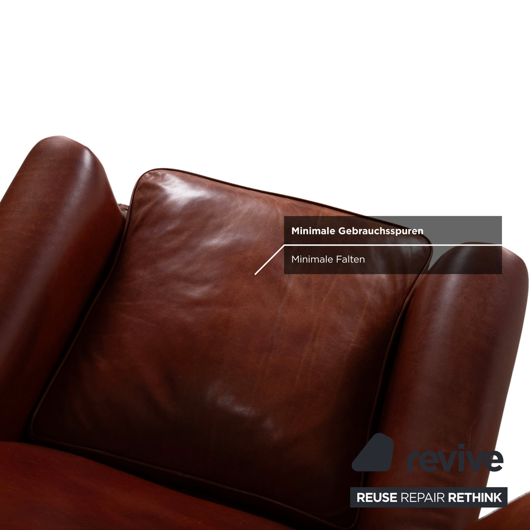 Chesterfield Leder Sessel Braun Cognac Vintage