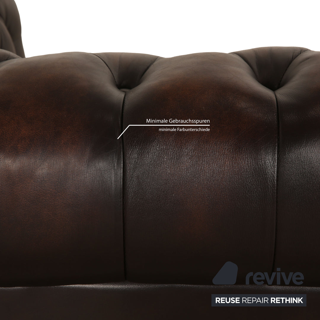 Chesterfield Leder Sessel Braun Vintage