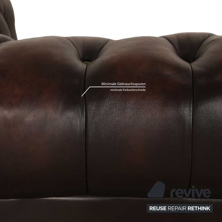 Chesterfield Leder Sessel Braun Vintage