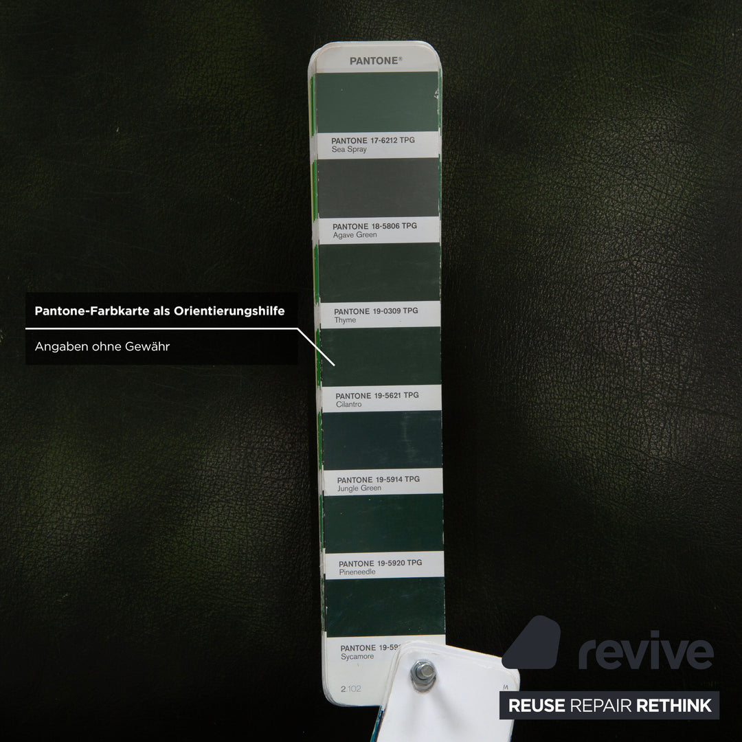 Chesterfield Leder Viersitzer Dunkelgrün Sofa Couch Vintage