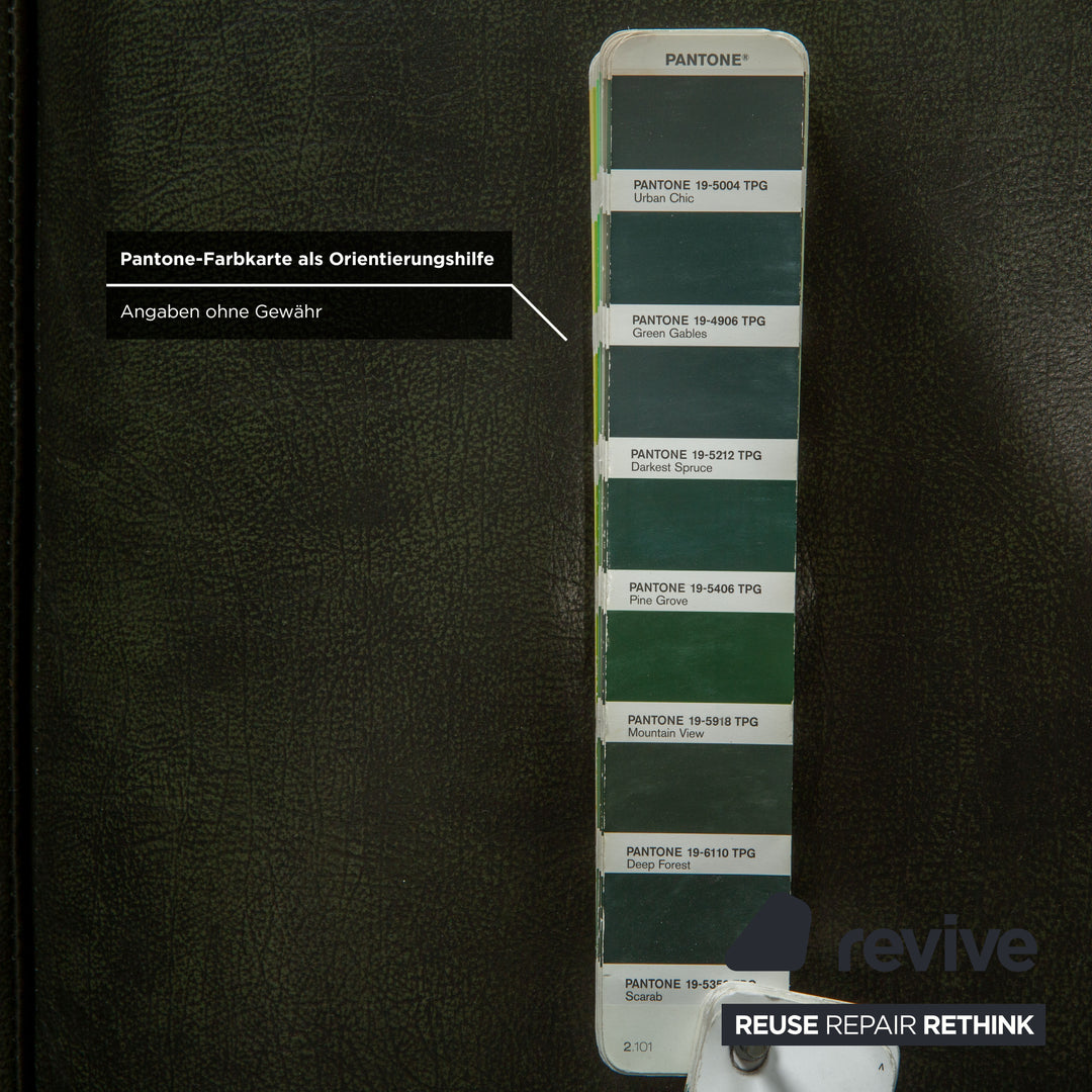 Chesterfield Leder Zweisitzer Dunkelgrün Sofa Couch Vintage