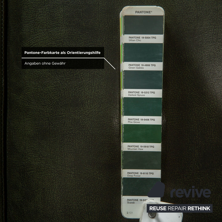 Chesterfield Leder Zweisitzer Dunkelgrün Sofa Couch Vintage