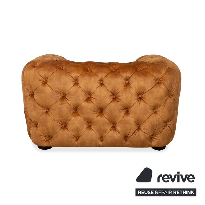 Chesterfield Stoff Sessel Gold Gelb Ocker Kare Design