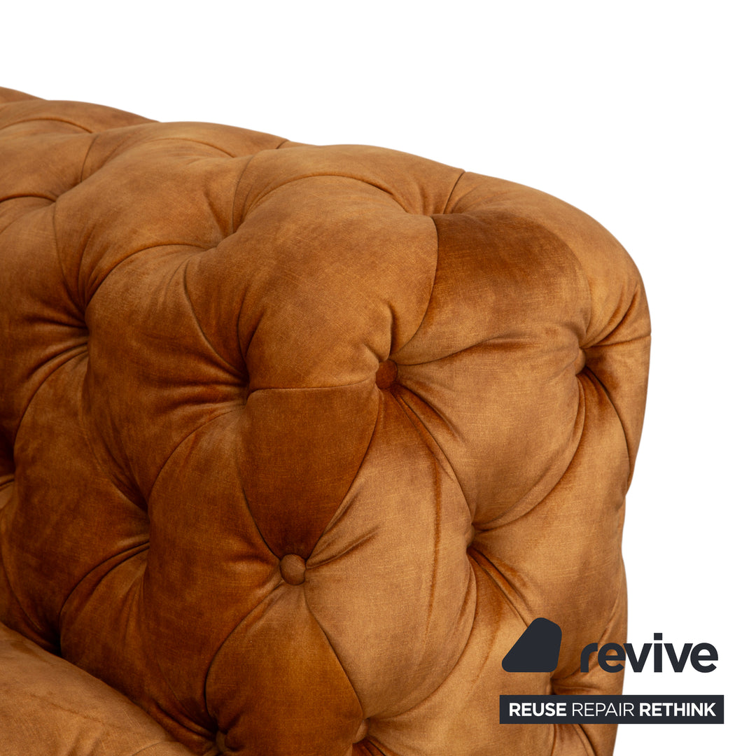 Fauteuil Chesterfield en tissu, or, jaune, ocre, Kare Design