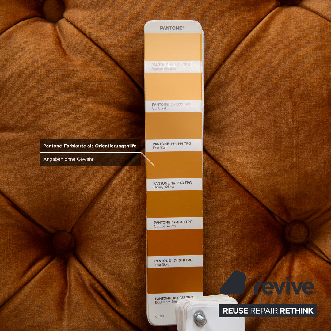 Chesterfield Stoff Sessel Gold Gelb Ocker Kare Design