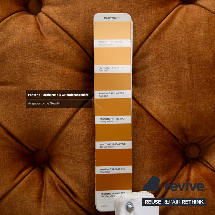 Chesterfield Stoff Sessel Gold Gelb Ocker Kare Design