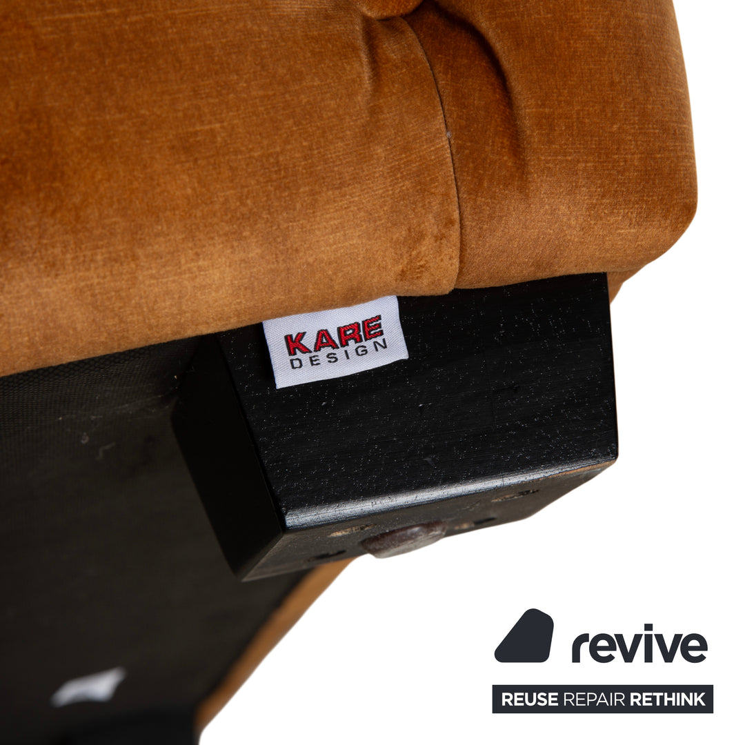 Fauteuil Chesterfield en tissu, or, jaune, ocre, Kare Design