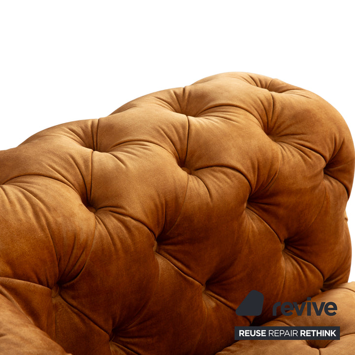 Chesterfield Stoff Sessel Gold Gelb Ocker Kare Design