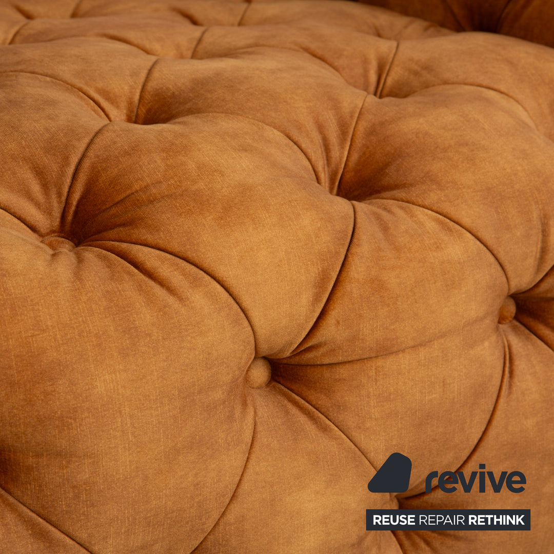 Chesterfield Stoff Sessel Gold Gelb Ocker Kare Design