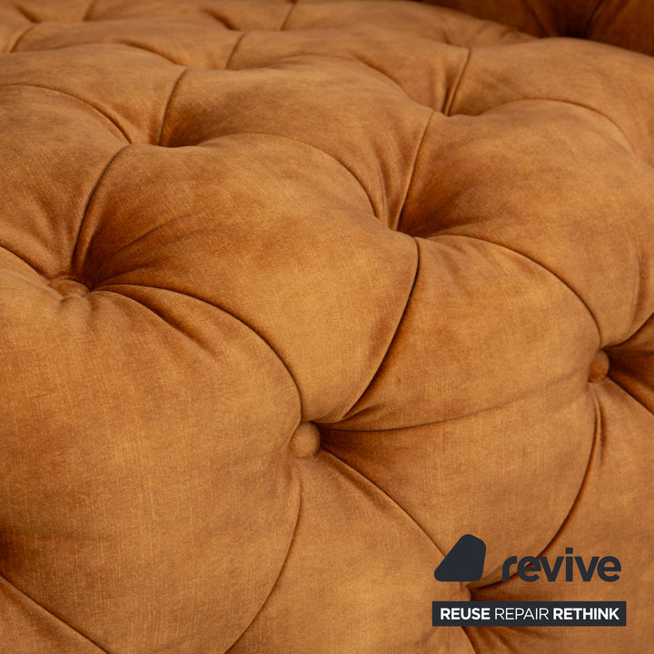 Fauteuil Chesterfield en tissu, or, jaune, ocre, Kare Design