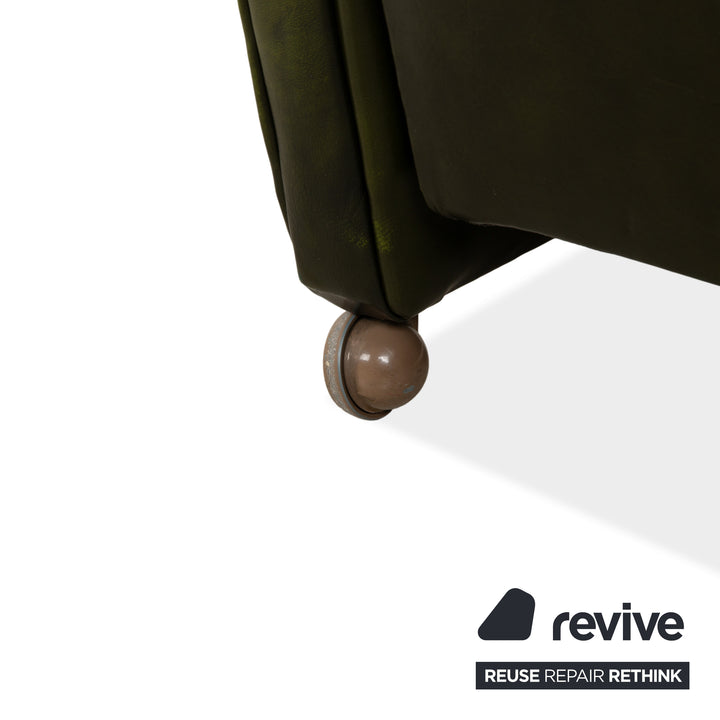 Chesterfield Wade Leder Sessel Grün manuelle Funktion Vintage