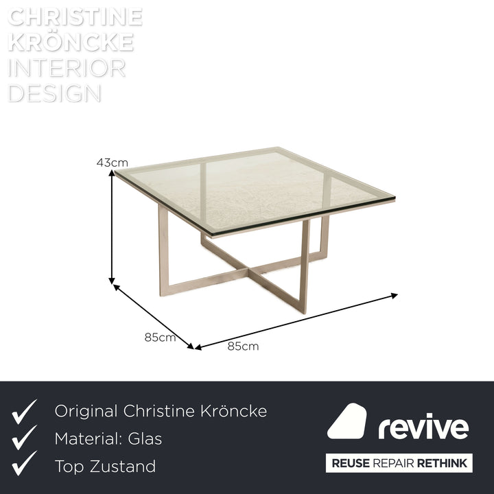 Christine Kröncke Cadillac Glas Couchtisch Silber